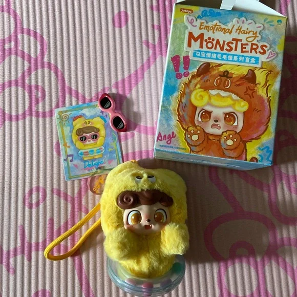 Emotional Hairy Monsters Plush Toy Set - Yellow and Orange - Picture 2 of 3